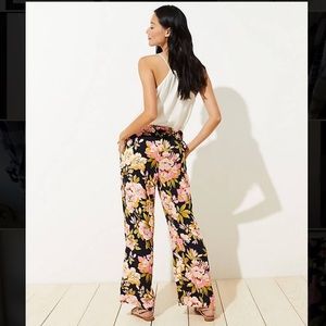 LOFT Printed, Floral, Wide Leg Pants